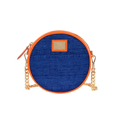Henry Daniel Roma Women's Blue / Orange Turandot Blu Raffia And Orange Leather In Multi