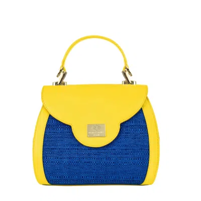 Henry Daniel Roma Women's Blue / Yellow Aida Blu Rafia And Yellow Leather In Multi