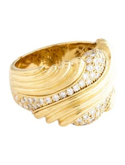 Pre-owned Henry Dunay 18k 1.03ctw Diamond Wave Band In Multi