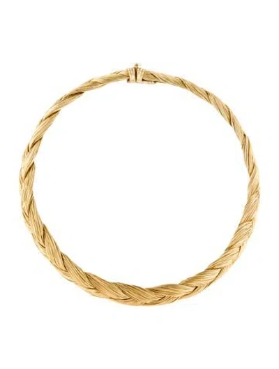 Pre-owned Henry Dunay 18k Braided Choker Necklace, 15.5" In Multicolor