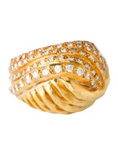 Pre-owned Henry Dunay 18k Diamond Knot Cocktail Ring In Multicolor