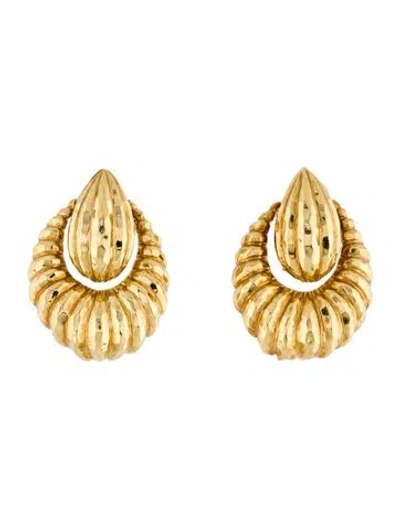 Pre-owned Henry Dunay 18k Door Knocker Earclips In Multi