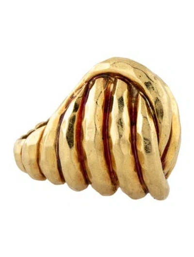 Pre-owned Henry Dunay 18k Textured Knot Ring In Multicolor
