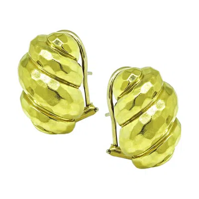 Pre-owned Henry Dunay 18k Yellow Gold Earrings