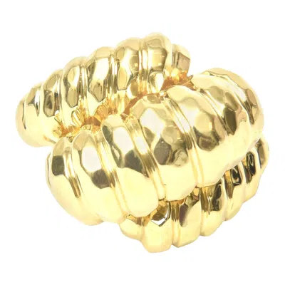 Pre-owned Henry Dunay 18k Yellow Gold Hand-hammered Dome Ring 1980's Usa