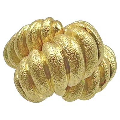 Pre-owned Henry Dunay 18k Yellow Gold Rope-twist Knot Ring