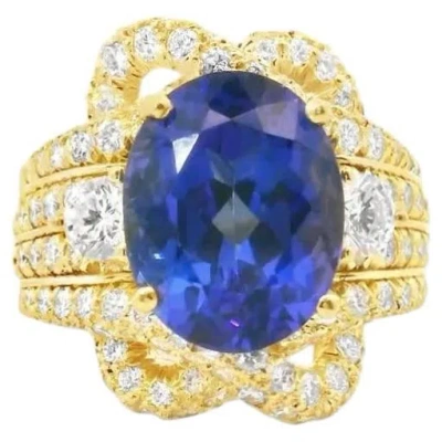 Pre-owned Henry Dunay 1980  Tanzanite And Diamond Ring In Multi