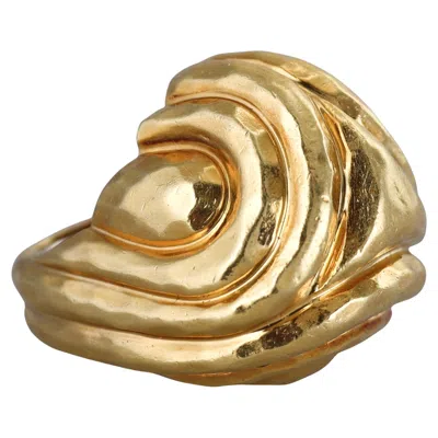 Pre-owned Henry Dunay Hammered Yellow Gold