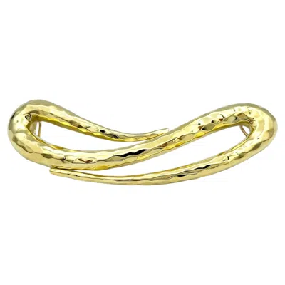 Pre-owned Henry Dunay Open Loop Slider Pendant Hammered Finish 18 Karat Yellow Gold