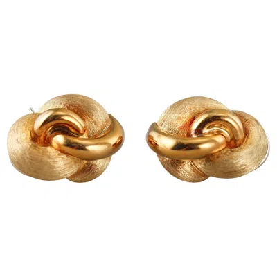 Pre-owned Henry Dunay 'sabi' Finish 18k Yellow Gold Knot Earrings