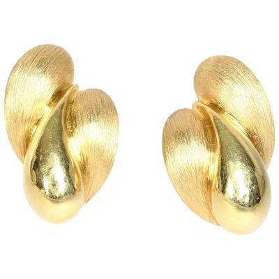 Pre-owned Henry Dunay Sabi Finish And Gloss Earrings In Multi