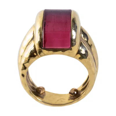 Pre-owned Henry Dunay Tourmaline Gold Ring In Multi