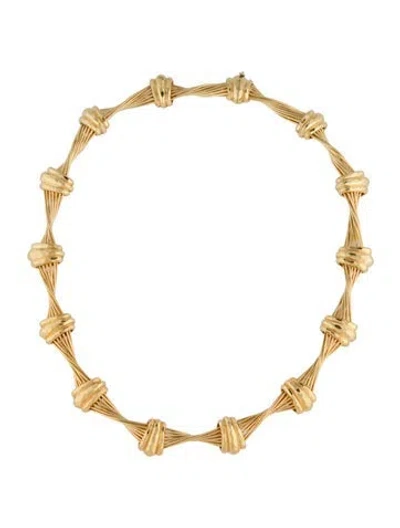 Pre-owned Henry Dunay Vintage 18k Twist Collar Necklace, 16" In Multi