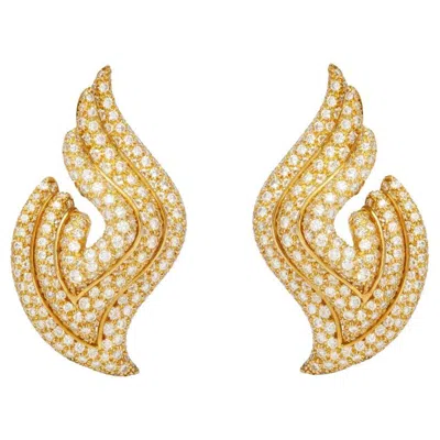 Pre-owned Henry Dunay Vintage 1980s  11.00 Carat Diamond Earrings In Multi