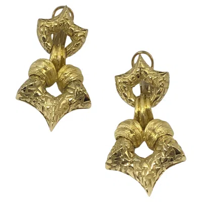 Pre-owned Henry Dunay Yellow Gold Large And Impressive Door Knocker Earrings