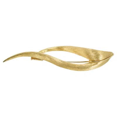 Pre-owned Henry Dunay Yellow Gold Swirl Sabi Textured Brooch