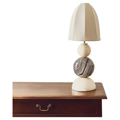 Pre-owned Henry Holland Studio Edison Bi-colour Brown & White Table Lamp