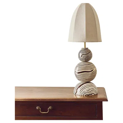 Pre-owned Henry Holland Studio Edison Brown & White Table Lamp