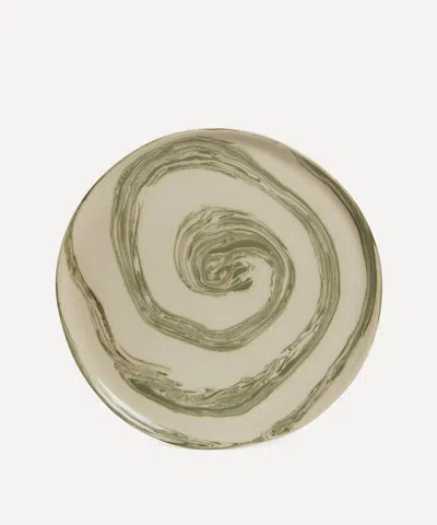 Henry Holland Studio Green And White Swirl Dinner Plate