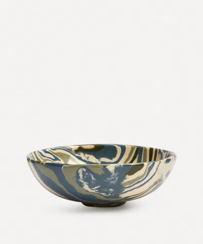Henry Holland Studio Green White And Blue Stripe Small Bowl