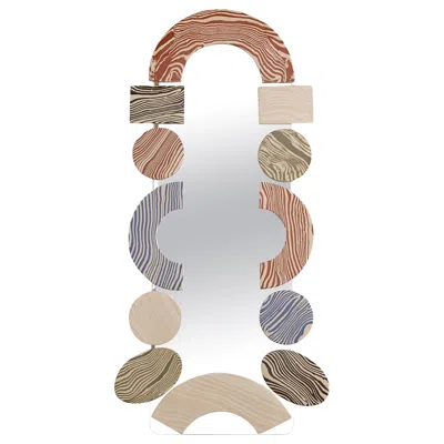 Pre-owned Henry Holland Studio Multi-coloured "floor" Large Rectangle Ceramic Mirror In Sand