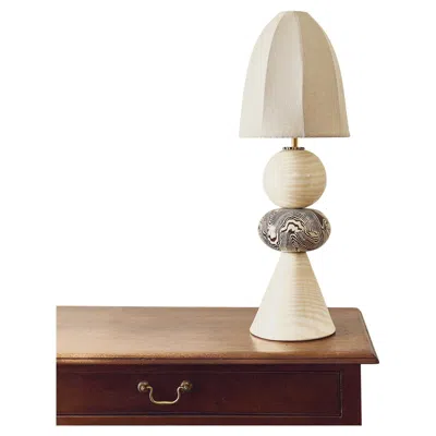 Pre-owned Henry Holland Studio Swan Bi-colour Brown & Oatmeal Table Lamp