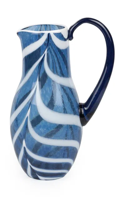 Henry Holland Studio Swirl Glass Pitcher In Blue