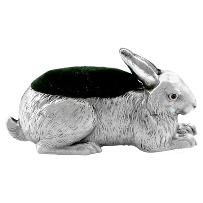 Pre-owned Henry Matthews Edwardian Sterling Silver Rabbit Pin Cushion By , 1908
