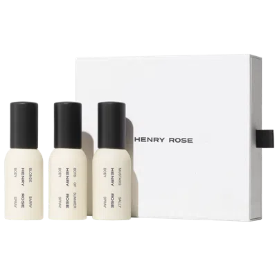 Henry Rose Mini Body Spray Trio Set In White