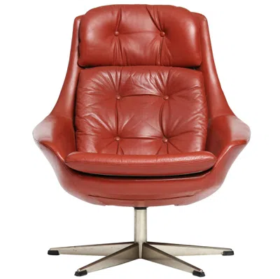 Pre-owned Henry Walter Klein Swiveling Lounge Chair By H.w. Klein For Bramin Mobler In Brown