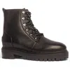 Her By Anthony Veer Sophia Lace-up Boot Leather In Black