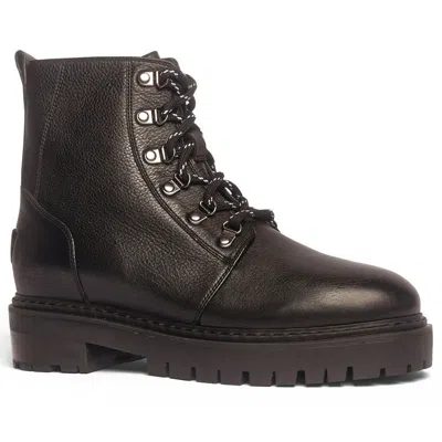 Her By Anthony Veer Sophia Lace-up Boot Leather In Black