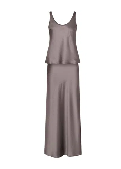 Her Cipher Siren Silk Set - Pearl Grey In Gray