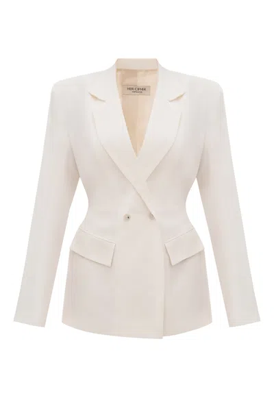 Her Cipher Women's White Empire Blazer - Vanille