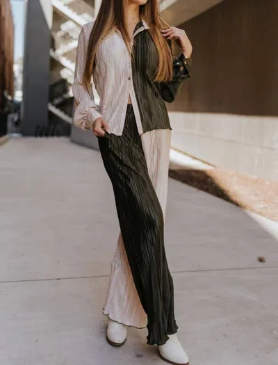 Her Entire Name Says Grace Block It Out Pants In Olive And Cream In Multi