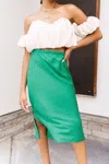 Her Entire Name Says Grace Flow With Me Midi Skirt In Green In Green