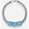 Her New Tribe Bead Six Giant Candy Necklace In Blue