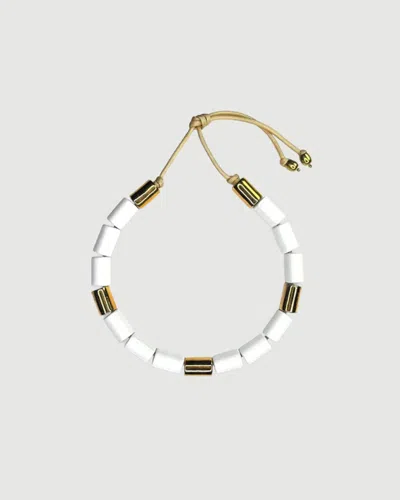 Her New Tribe Blank & Karat Candy Bead Five Necklace In White