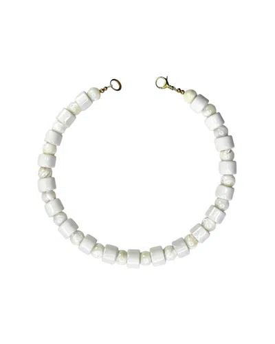 Her New Tribe Blank & Mother Of Pearl Sundry Bead Two Necklace In White