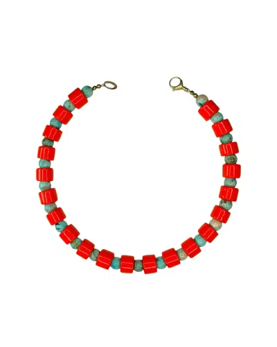 Her New Tribe Lobster And Turq Sundry Necklace