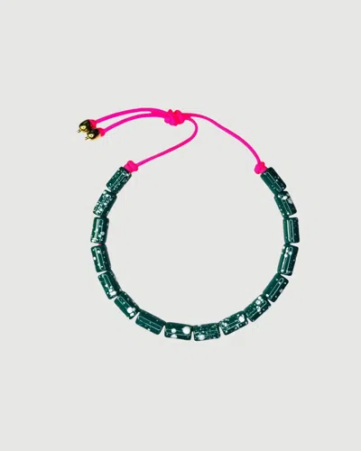 Her New Tribe Melt Candy Bead Four Necklace In Green