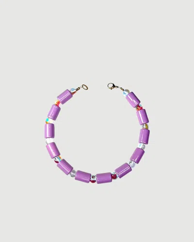 Her New Tribe Prince & Angel Sundry Bead Five Necklace In Purple
