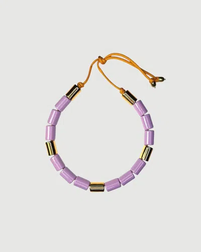 Her New Tribe Prince & Karat Candy Bead Five Necklace In Purple