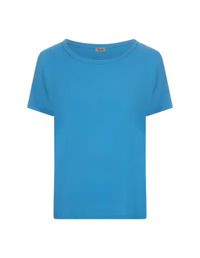 Her Shirt Blue Opaque Silk T-shirt