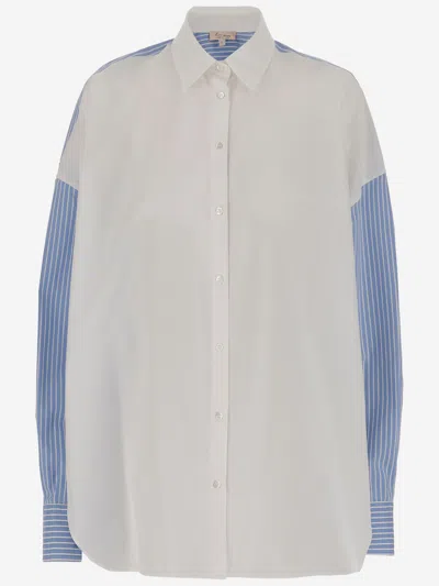 Her Shirt Cotton And Silk Shirt With Striped Pattern