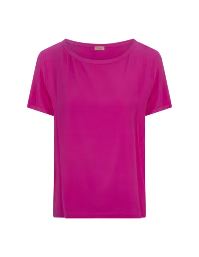 Her Shirt Fuchsia Opaque Silk T-shirt In Pink