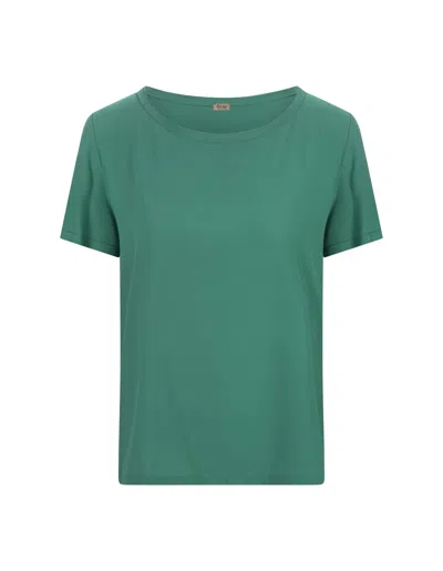 Her Shirt Green Opaque Silk T-shirt