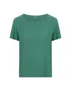 HER SHIRT GREEN OPAQUE SILK T-SHIRT