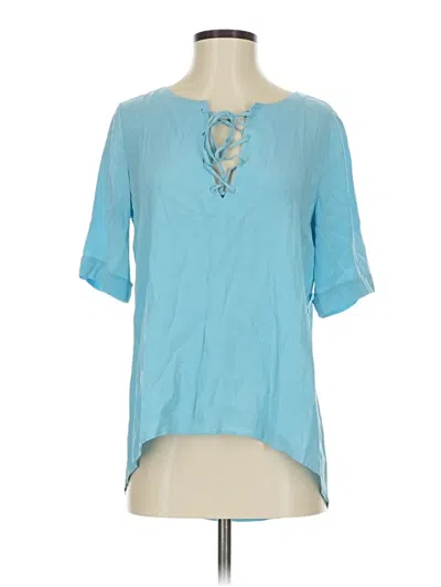 Pre-owned Her Shirt Her Dress Short Sleeve Blouse In Blue