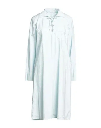 Her Shirt Her Dress Woman Midi Dress Sky Blue Size S Cotton, Elastane